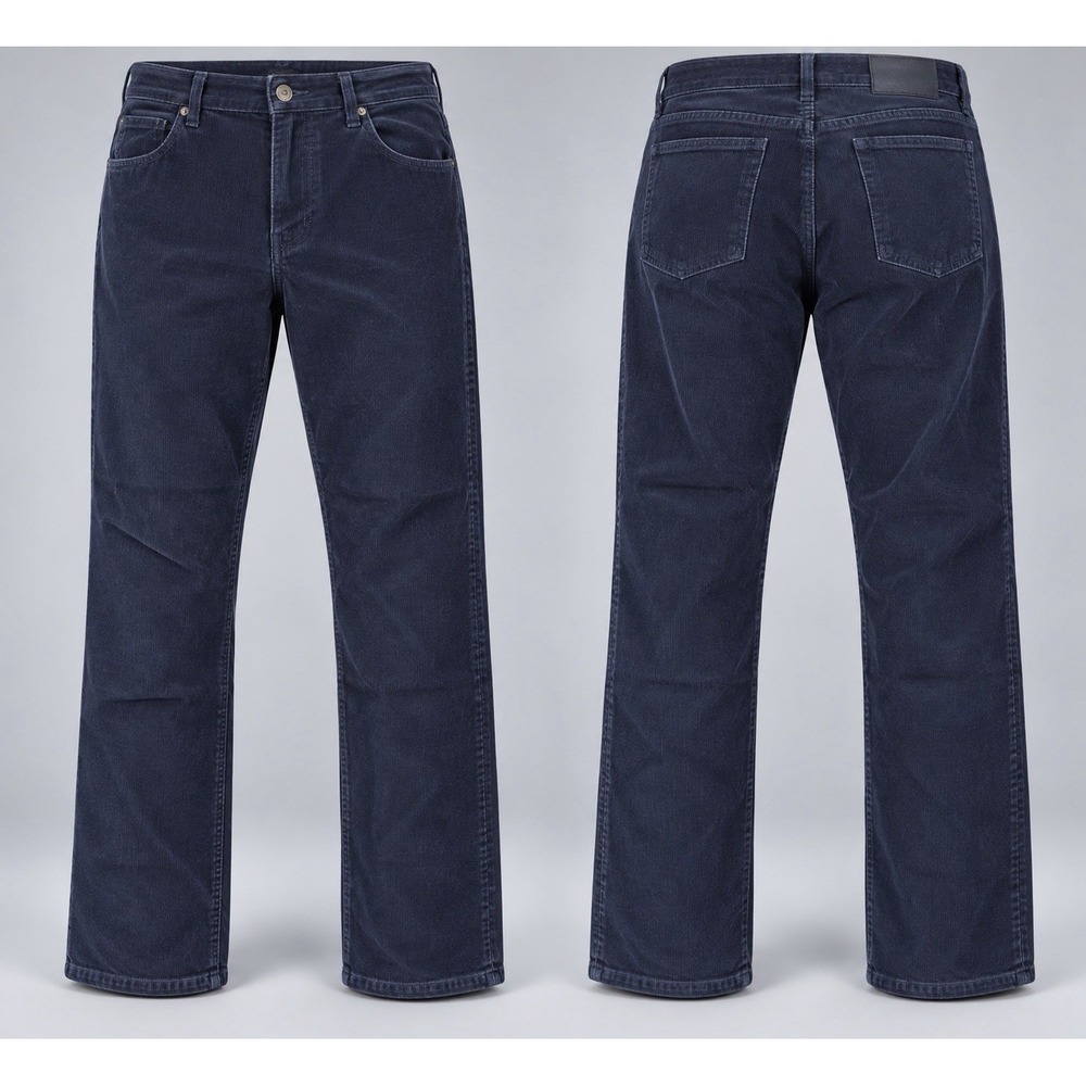 Corduroy Pants Lands' End 30x31 straight Fit Classic Prep Office Cord Navy